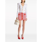 Balmain Gingham fine-knit miniskirt Skirts