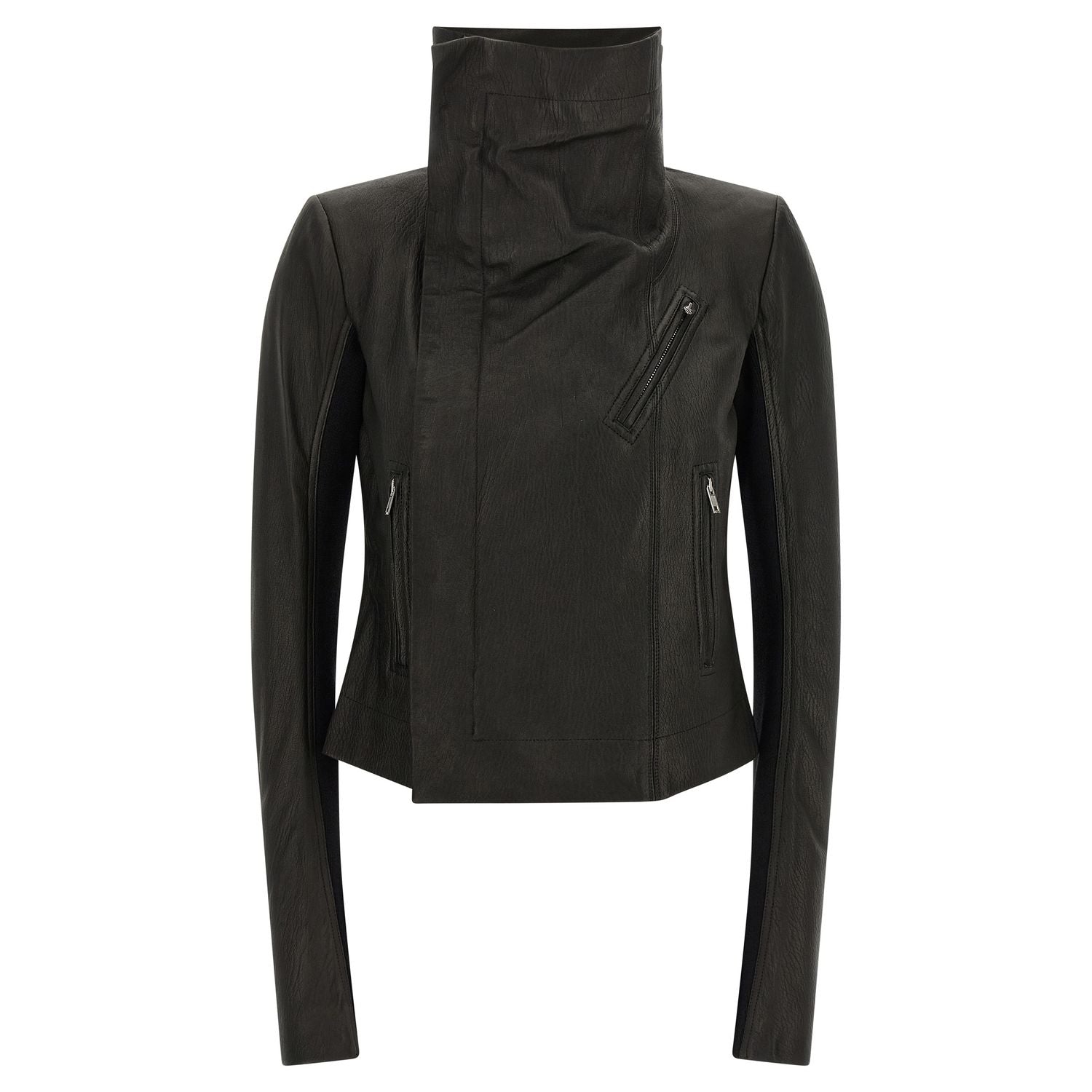Rick Owens Black Lamb Leather Leather Jacket