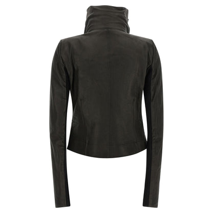 Rick Owens Black Lamb Leather Leather Jacket