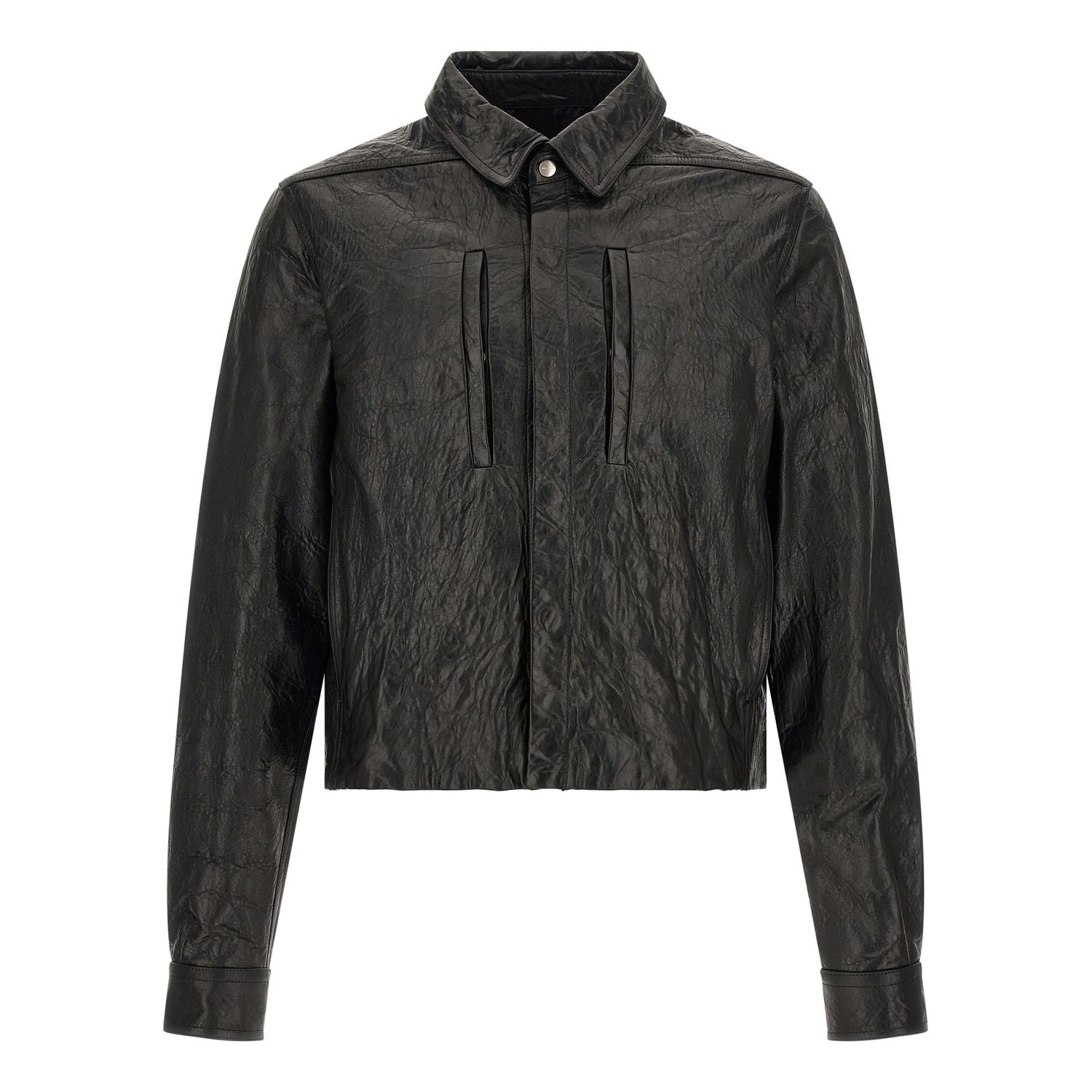 Rick Owens Black Lamb Leather Leather Jacket
