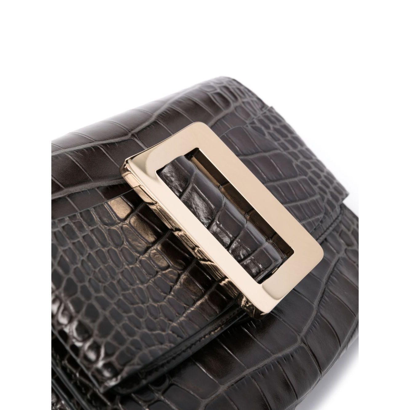 Boyy Buckle travel case croco embossed leather clutch bag Clutches