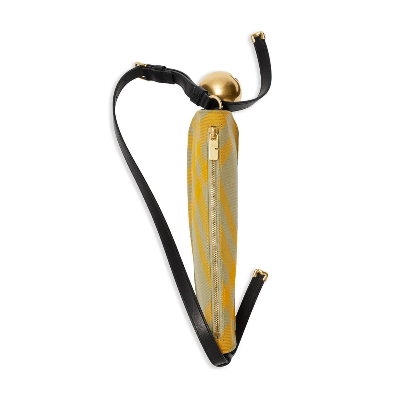 Front view with bag zipped and handles upright.