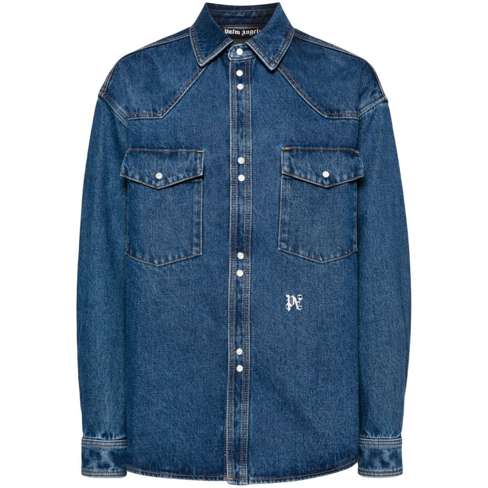 Palm Angels Shirts Blue Shirts
