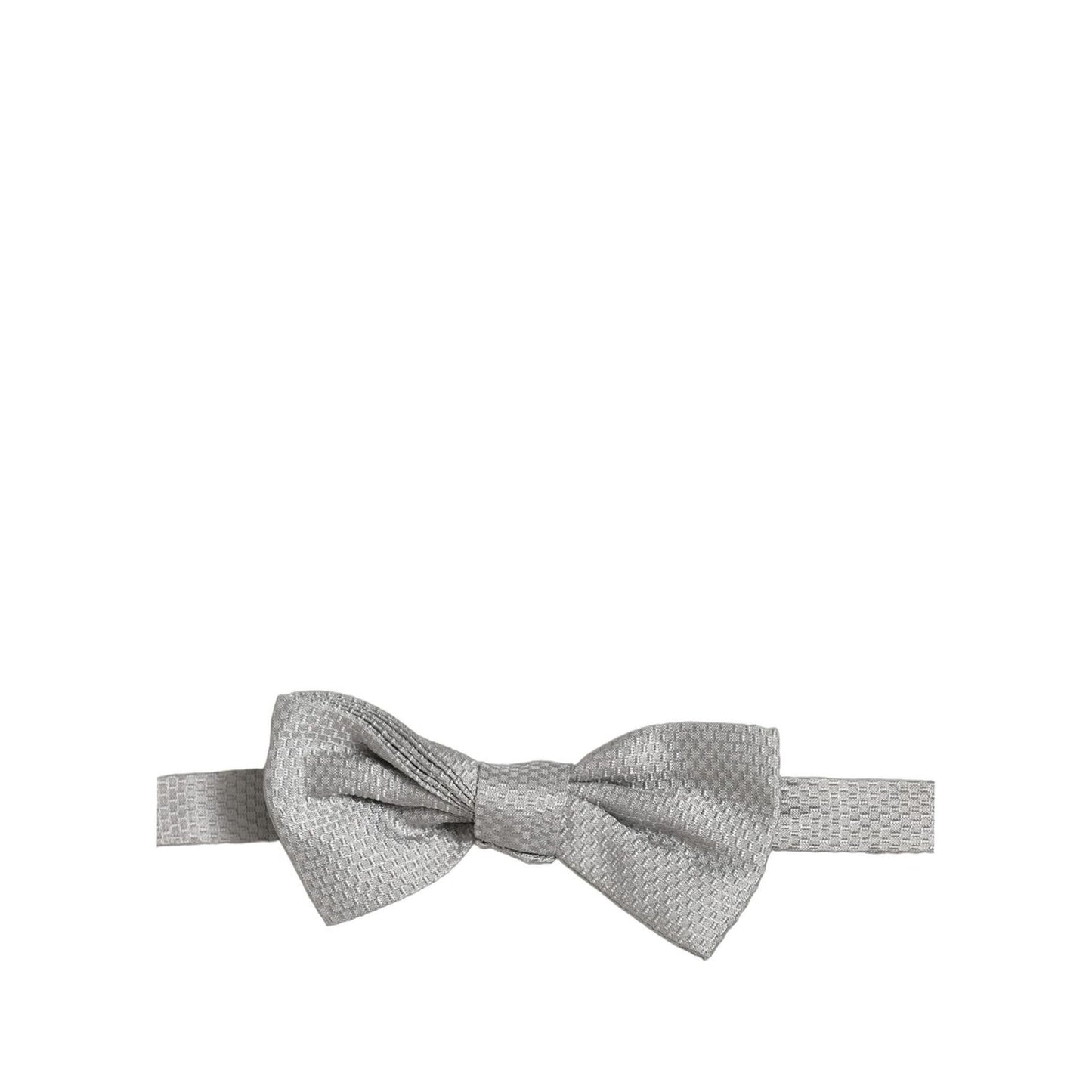 Dolce & Gabbana Men Gray 100% Silk Adjustable Neck Papillon Bow Tie