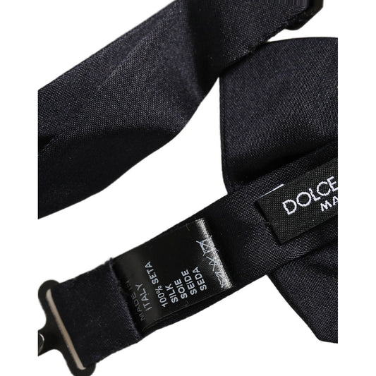 Dolce & Gabbana Men Dark Blue 100% Silk Adjustable Neck Papillon Bow Tie