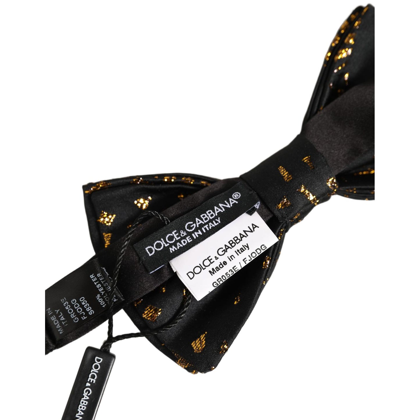 Dolce & Gabbana Dark Gray Speckle Pattern Adjustable Neck Papillon Bow Tie