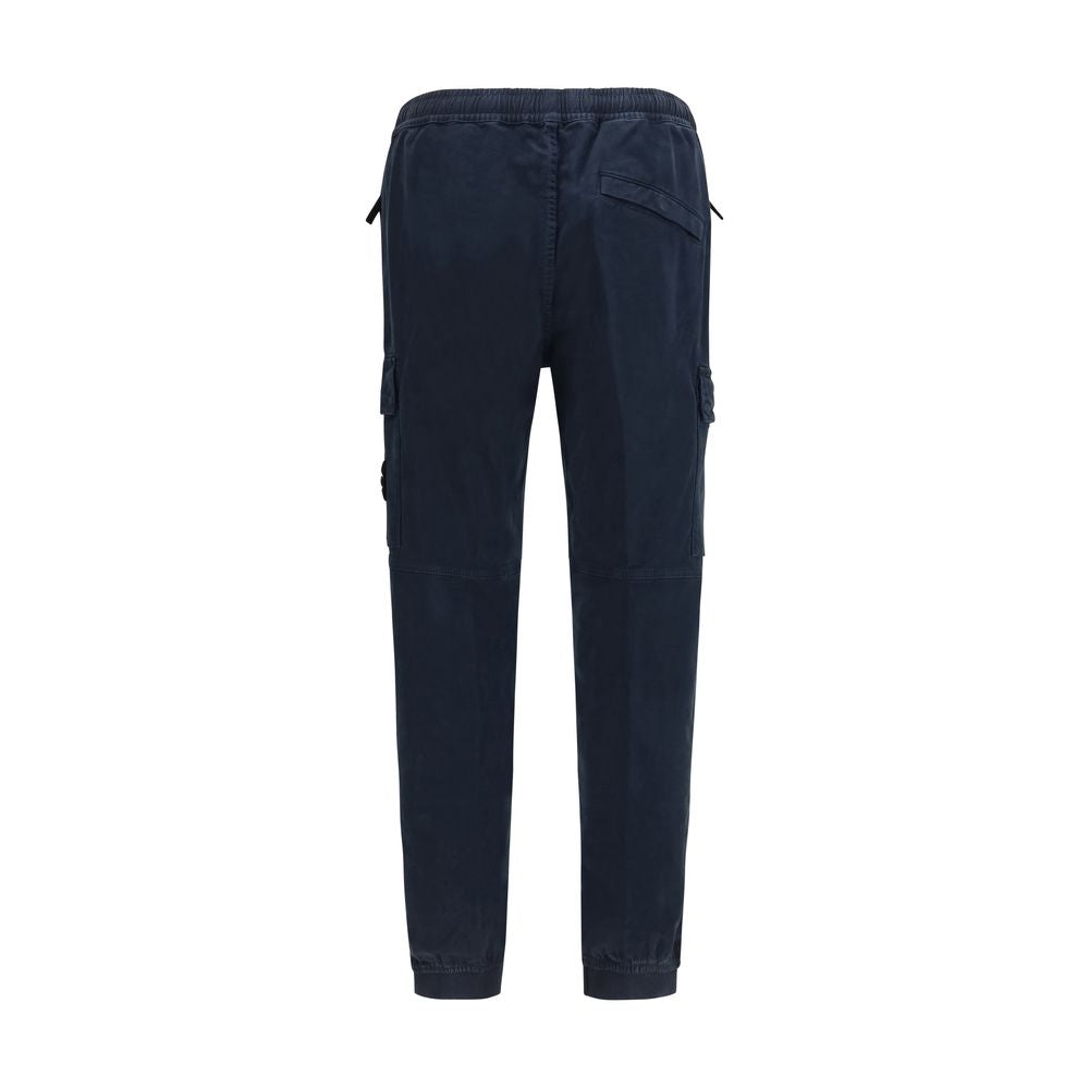 Stone Island Blue Cotton Cargo Pants