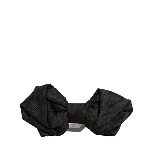 Dolce & Gabbana Men Black 100% Silk Adjustable Neck Papillon Bow Tie