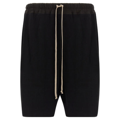 Rick Owens Black Cotton Bermuda Shorts