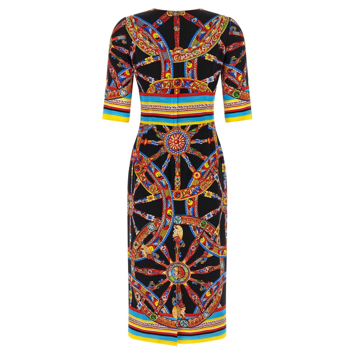 Dolce & Gabbana Multicolor Silk Midi Dress