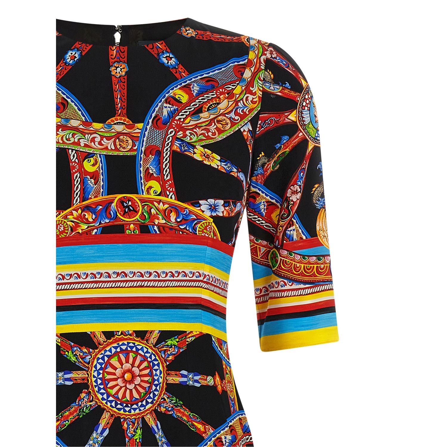 Dolce & Gabbana Multicolor Silk Midi Dress