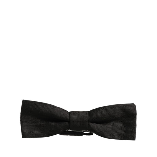 Dolce & Gabbana Men Dark Gray 100% Silk Adjustable Neck Papillon Bow Tie