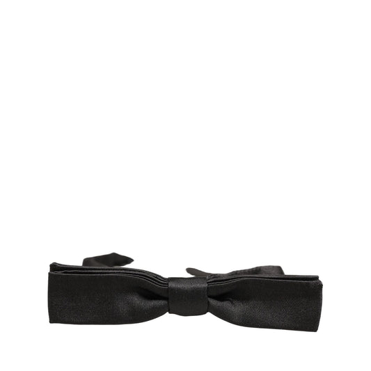 Dolce & Gabbana Men Dark Gray 100% Silk Adjustable Neck Papillon Bow Tie