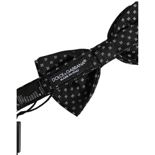 Dolce & Gabbana Men Dark Gray Patterned Adjustable Neck Papillon Bow Tie