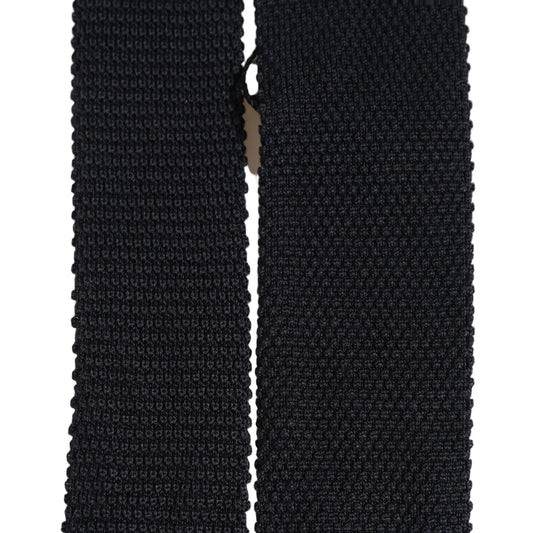 Dolce & Gabbana Men Dark Blue 100% Silk Adjustable Men Tied Necktie Tie
