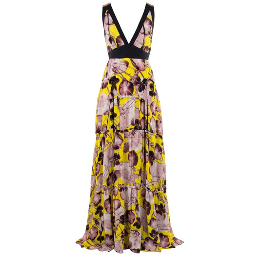 Trussardi Yellow Silk Women Dress