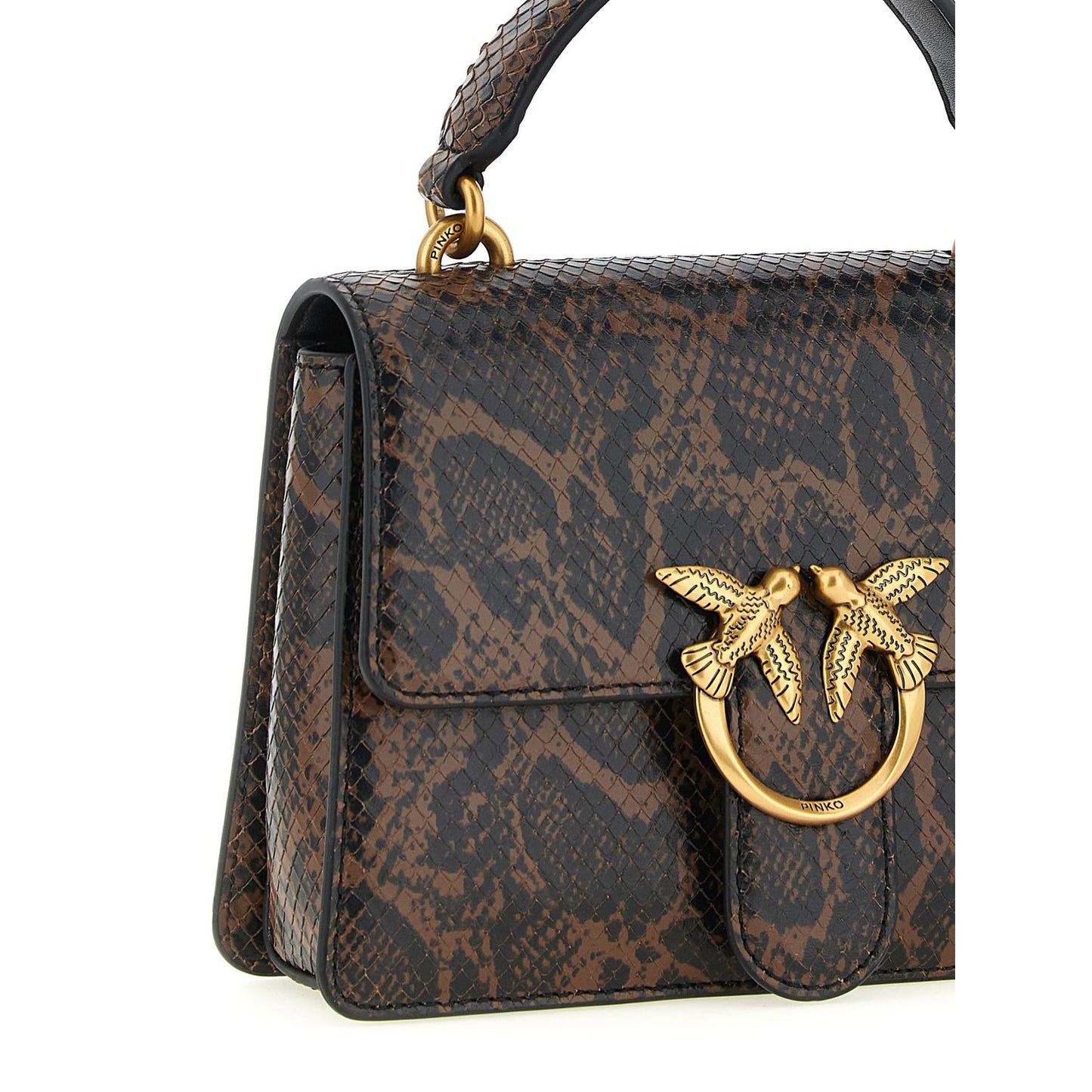 PINKO Brown Calfskin Handbag