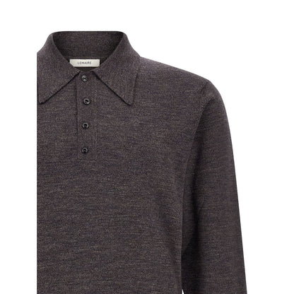 Lemaire Brown Wool Polo Shirt
