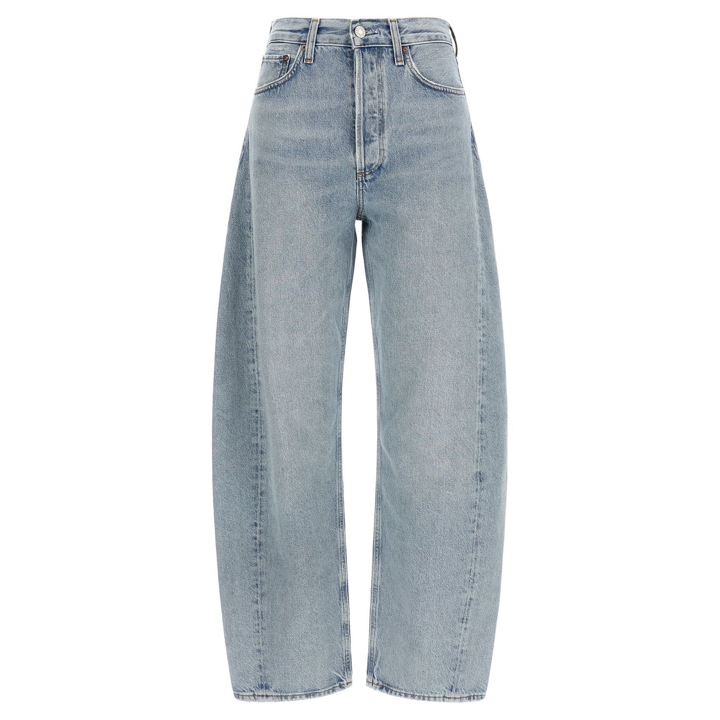 Agolde Blue Cotton High-Waisted Jean