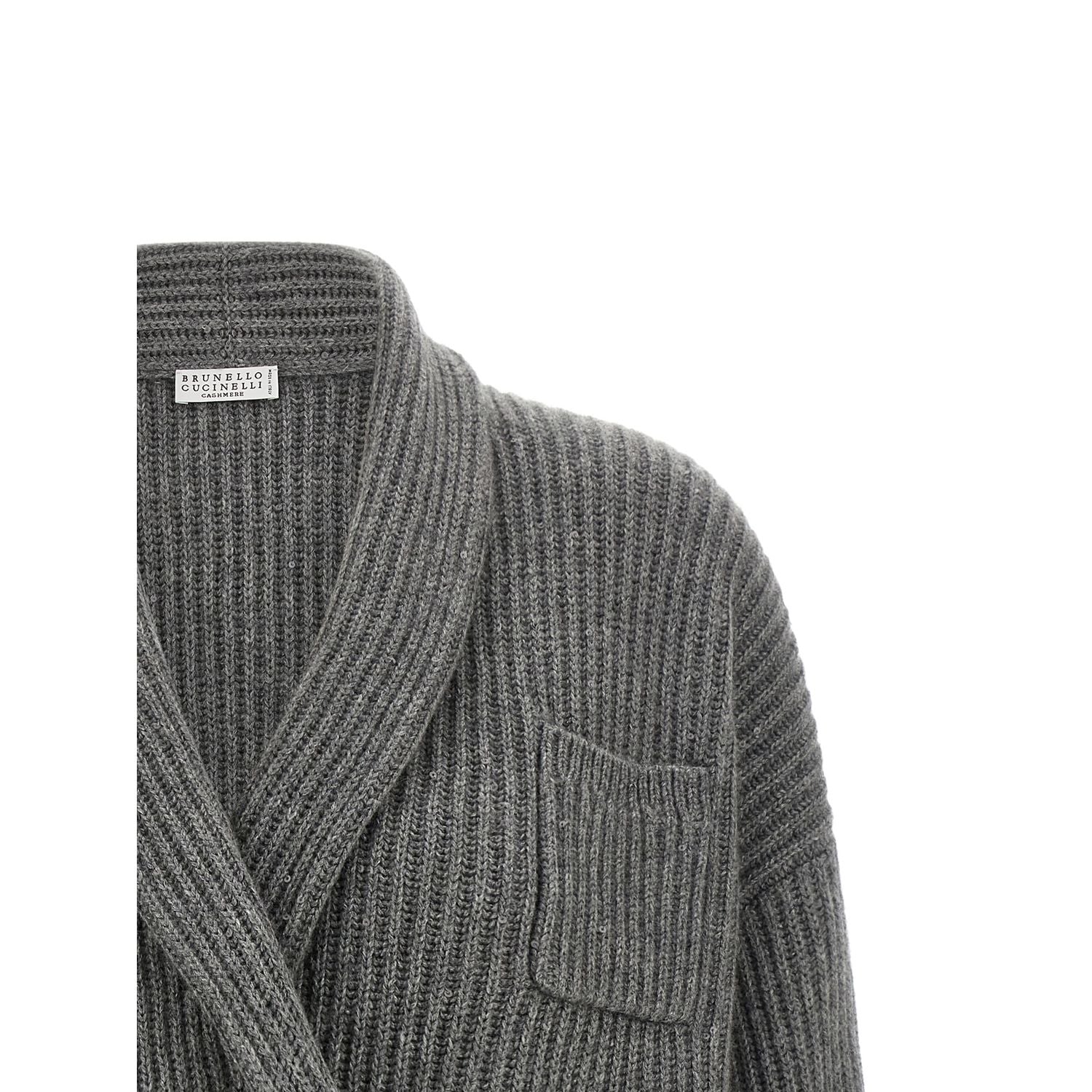 Brunello Cucinelli Gray Cashmere Cardigan