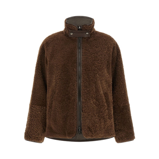 Brunello Cucinelli Brown Lamb Leather Biker Jacket