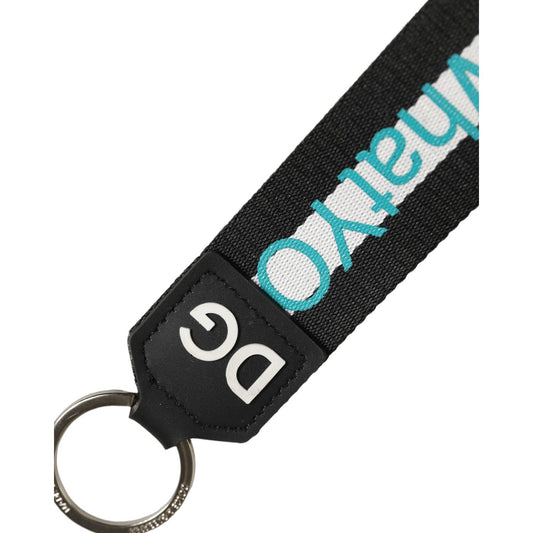 Dolce & Gabbana Multicolor Logo Polyester Brass Holder Keychain Keyring