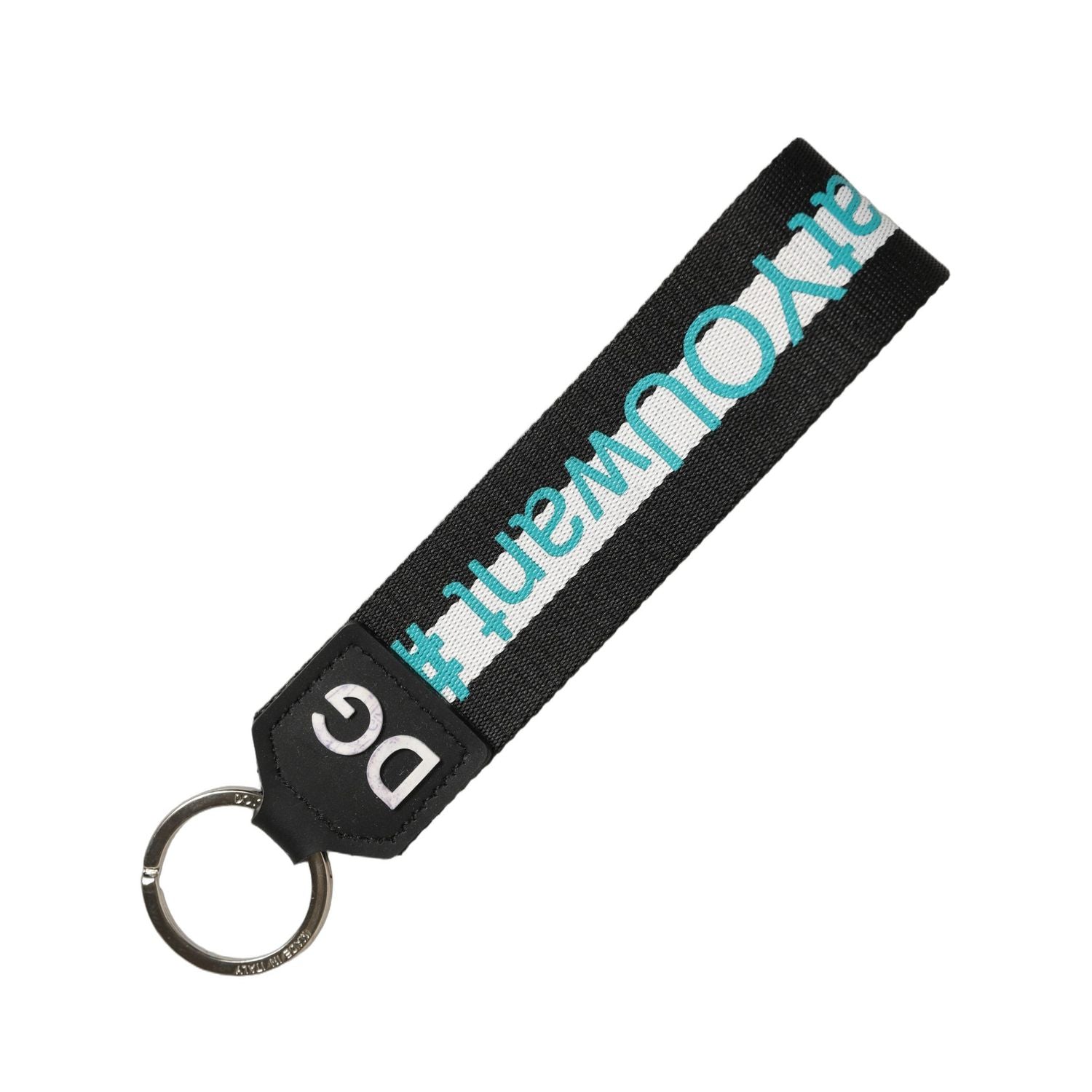 Dolce & Gabbana Multicolor Logo Polyester Brass Holder Keychain Keyring