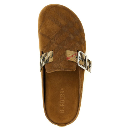 Burberry Brown Leather Clogs