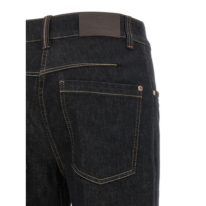 Brunello Cucinelli Blue Cotton Flared Jeans
