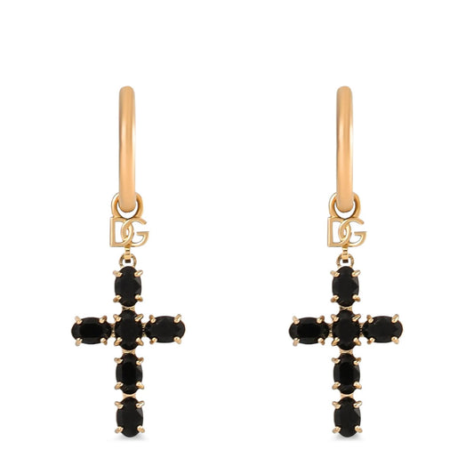 Dolce & Gabbana Black Brass Earrings