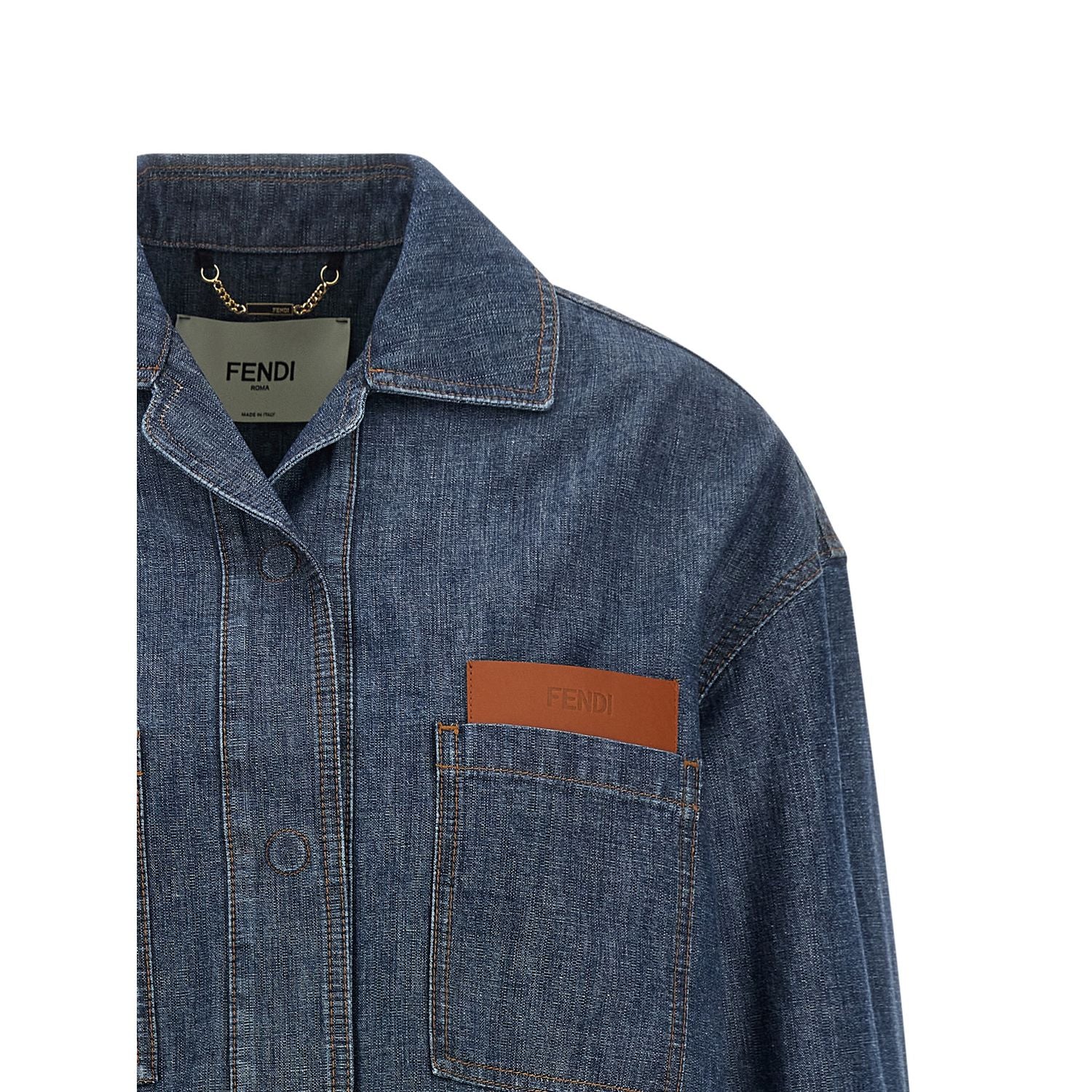 Fendi Blue Cotton Denim Jacket