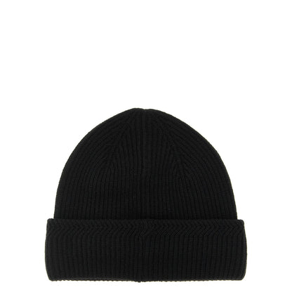 Moncler Black Virgin Wool Beanie