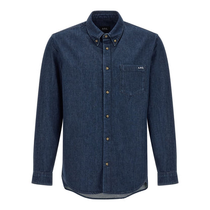 A.P.C. Blue Cotton Blouse