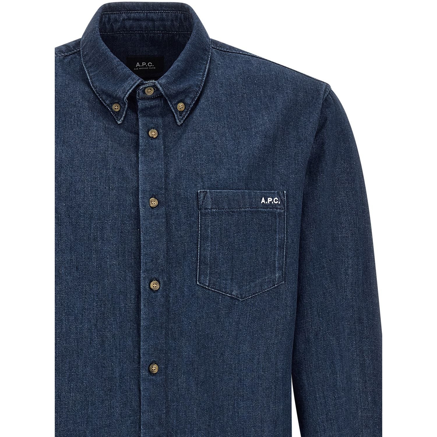 A.P.C. Blue Cotton Blouse
