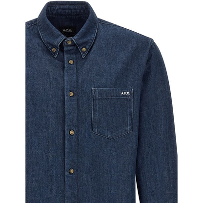 A.P.C. Blue Cotton Blouse