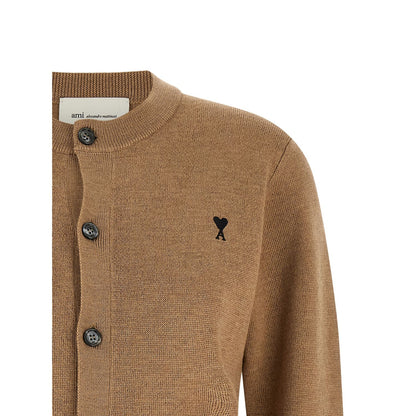 Ami Paris Beige Wool Cardigan