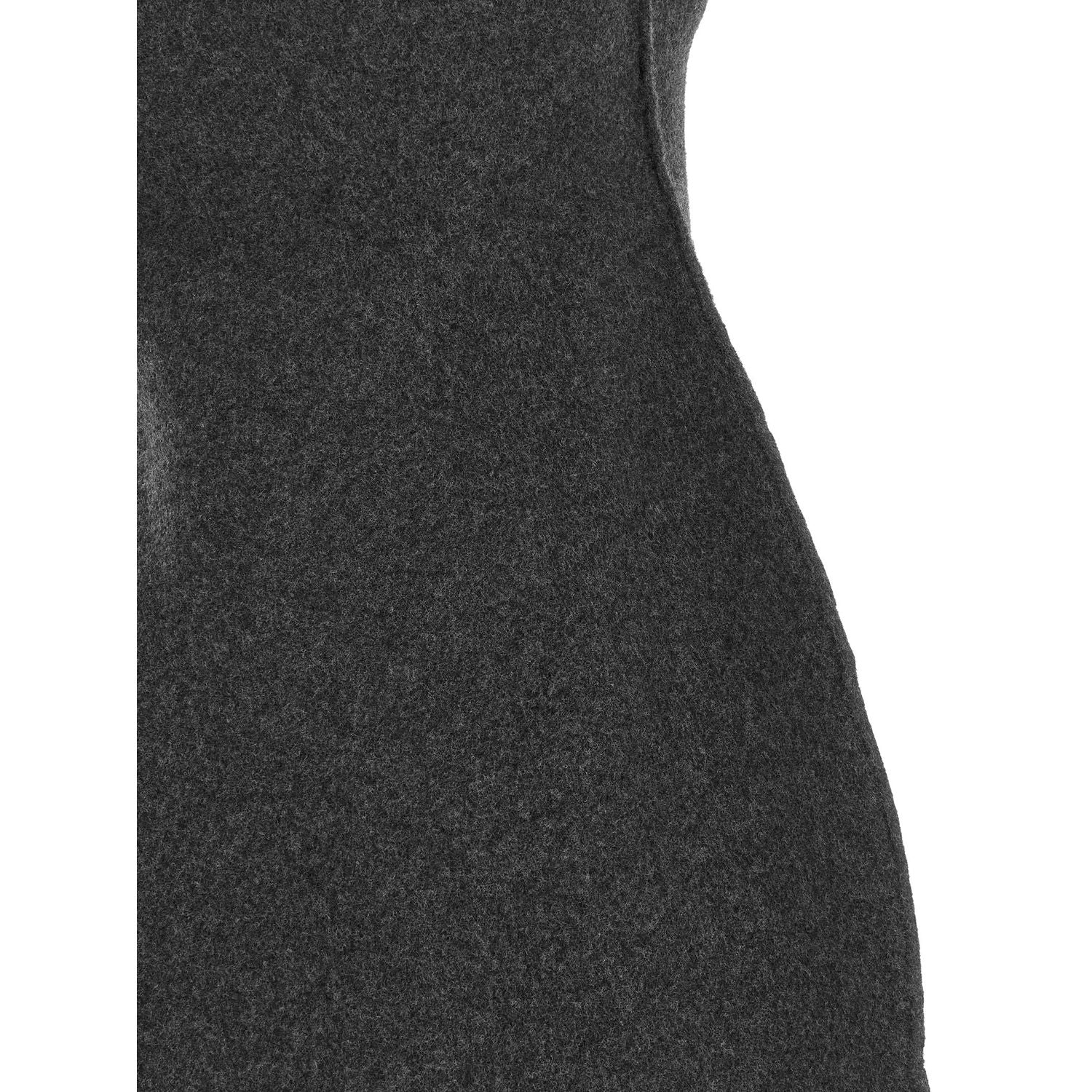 Jil Sander Gray Virgin Wool Midi Dress