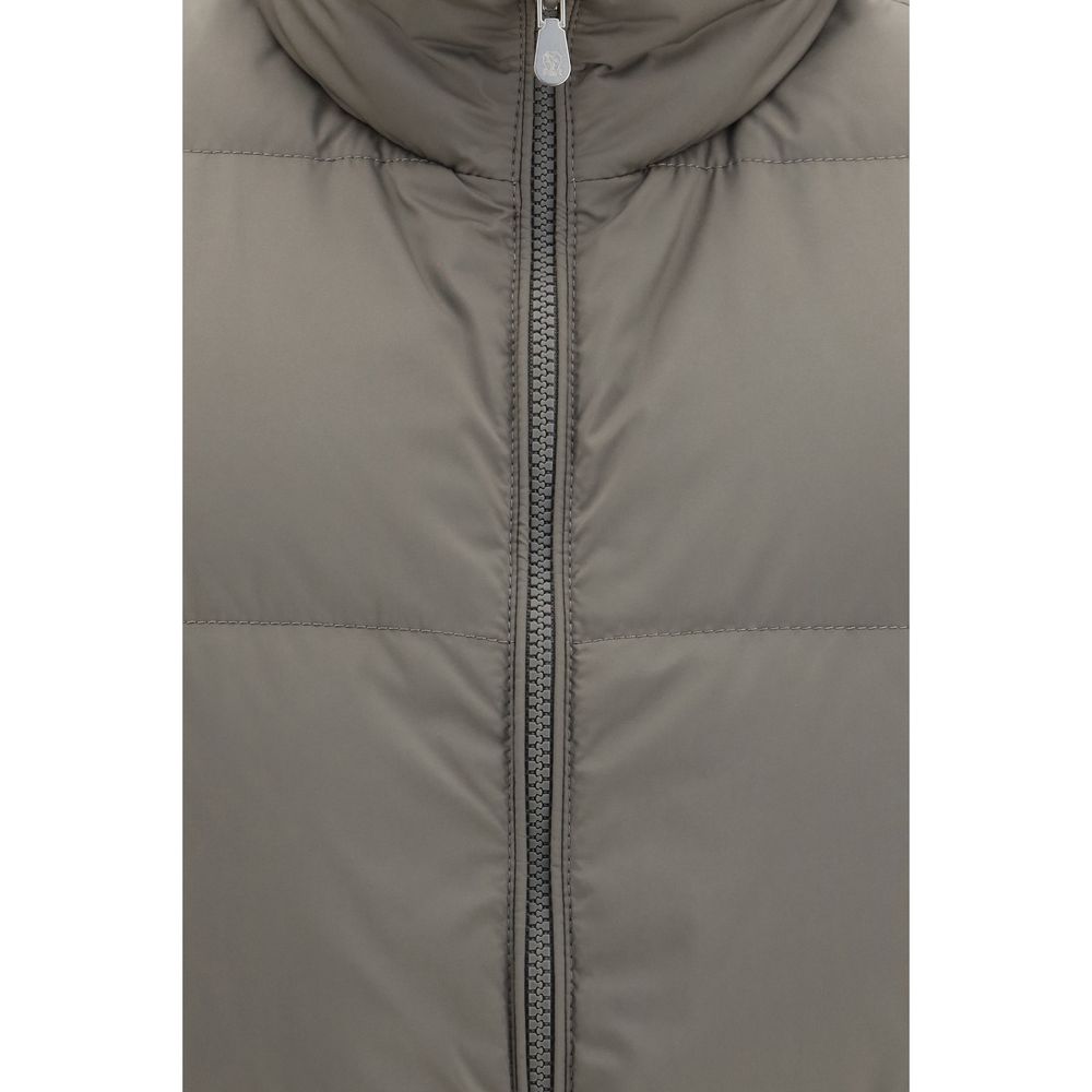 Brunello Cucinelli Gray Polyester Sleeveless Jacket
