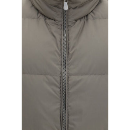 Brunello Cucinelli Gray Polyester Sleeveless Jacket