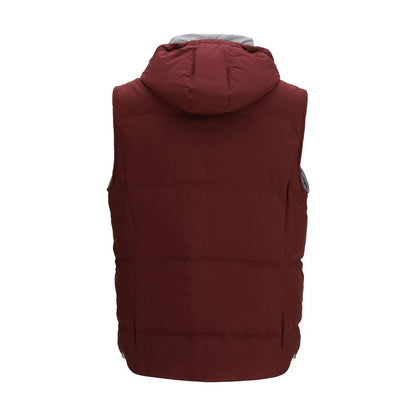 Brunello Cucinelli Bordeaux Polyester Sleeveless Jacket