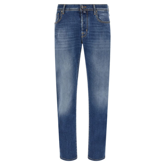 Jacob Cohen Blue Cotton Straight-Leg Jeans