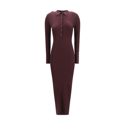 Courrèges Bordeaux Viscose Casual Dress