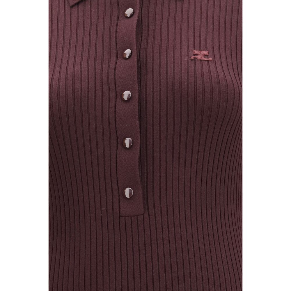 Courrèges Bordeaux Viscose Casual Dress