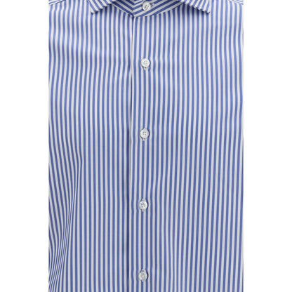 Finamore Blue Cotton Shirt