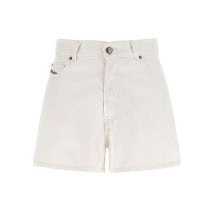 Diesel White Cotton Bermuda Shorts