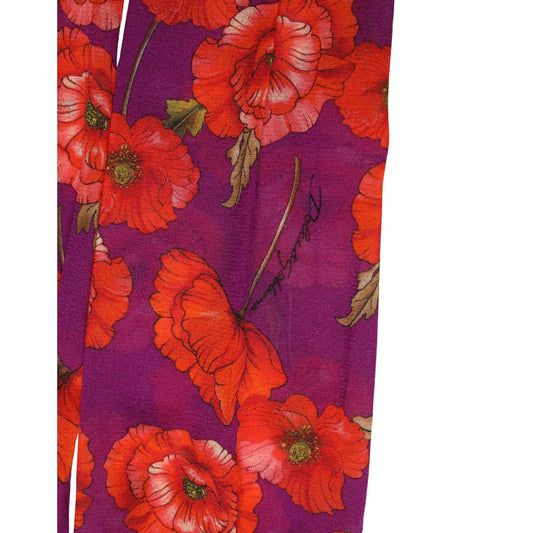Dolce & Gabbana Purple Nylon Floral Print Tights Stockings Socks