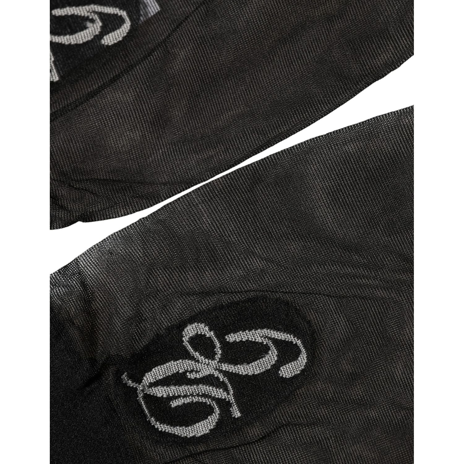 Dolce & Gabbana Black Nylon Mesh Sheer Calf Long Accessory Socks