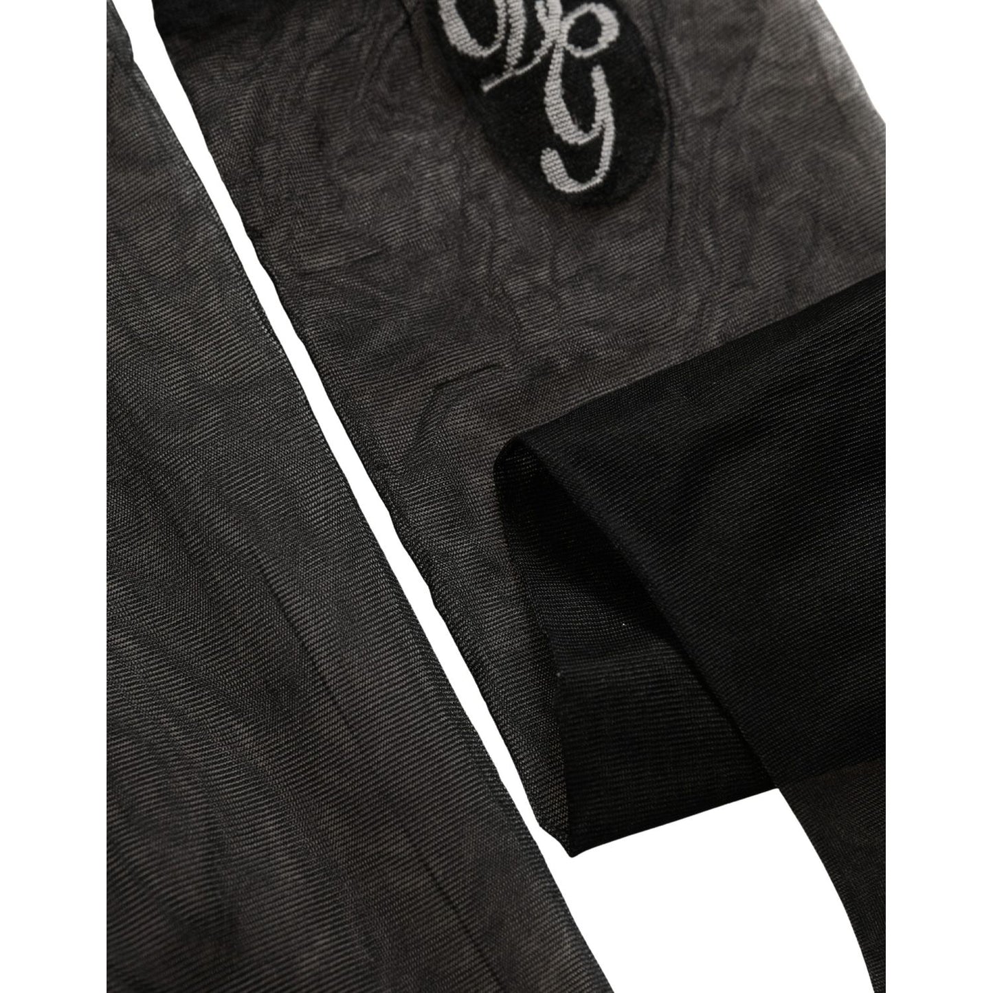 Dolce & Gabbana Black Nylon Mesh Sheer Calf Long Accessory Socks