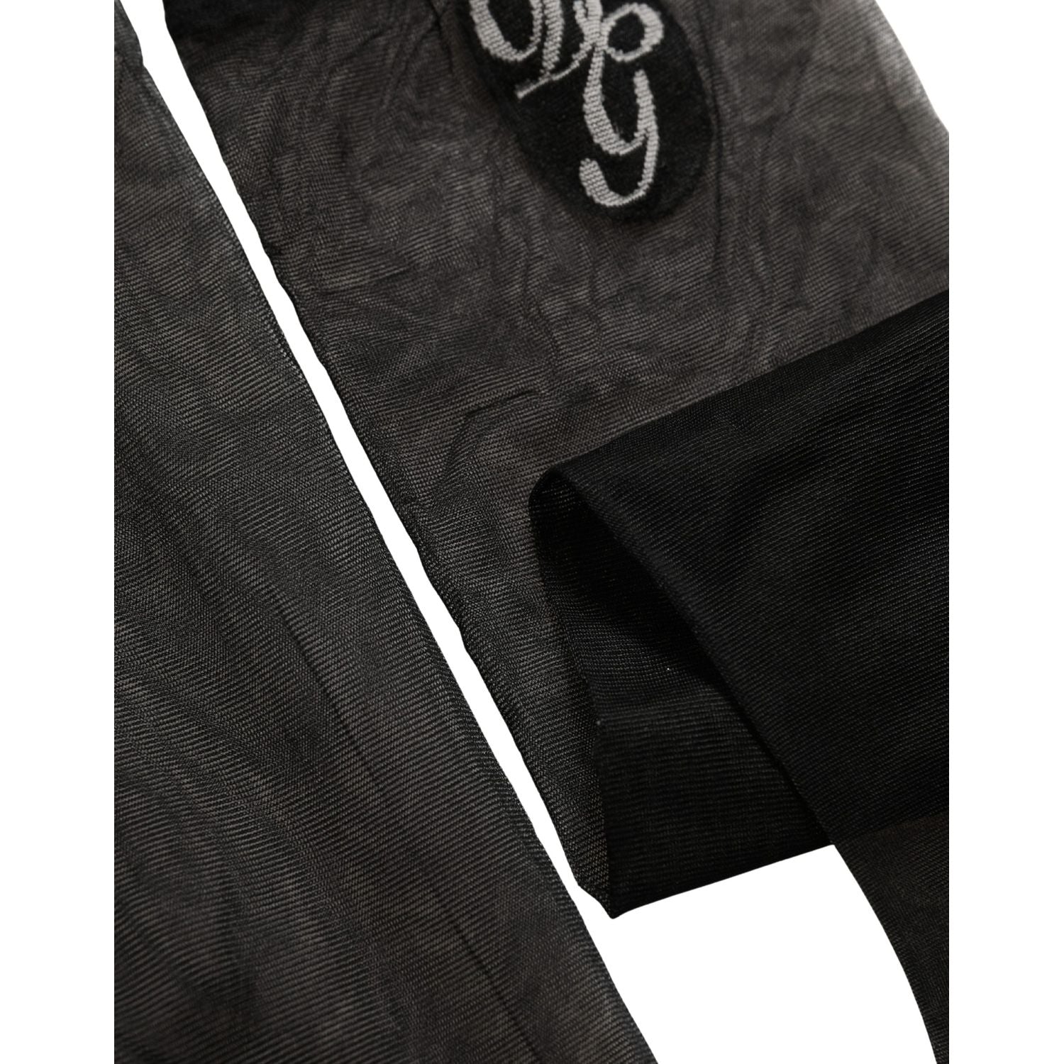 Dolce & Gabbana Black Nylon Mesh Sheer Calf Long Accessory Socks