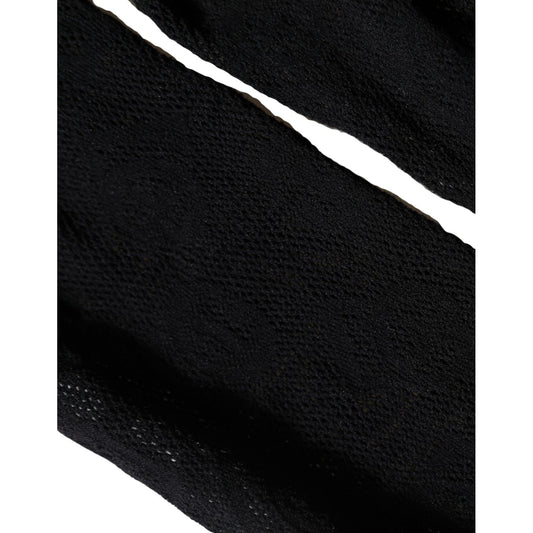 Dolce & Gabbana Black All Over Print Sheer Stretch Tights Socks
